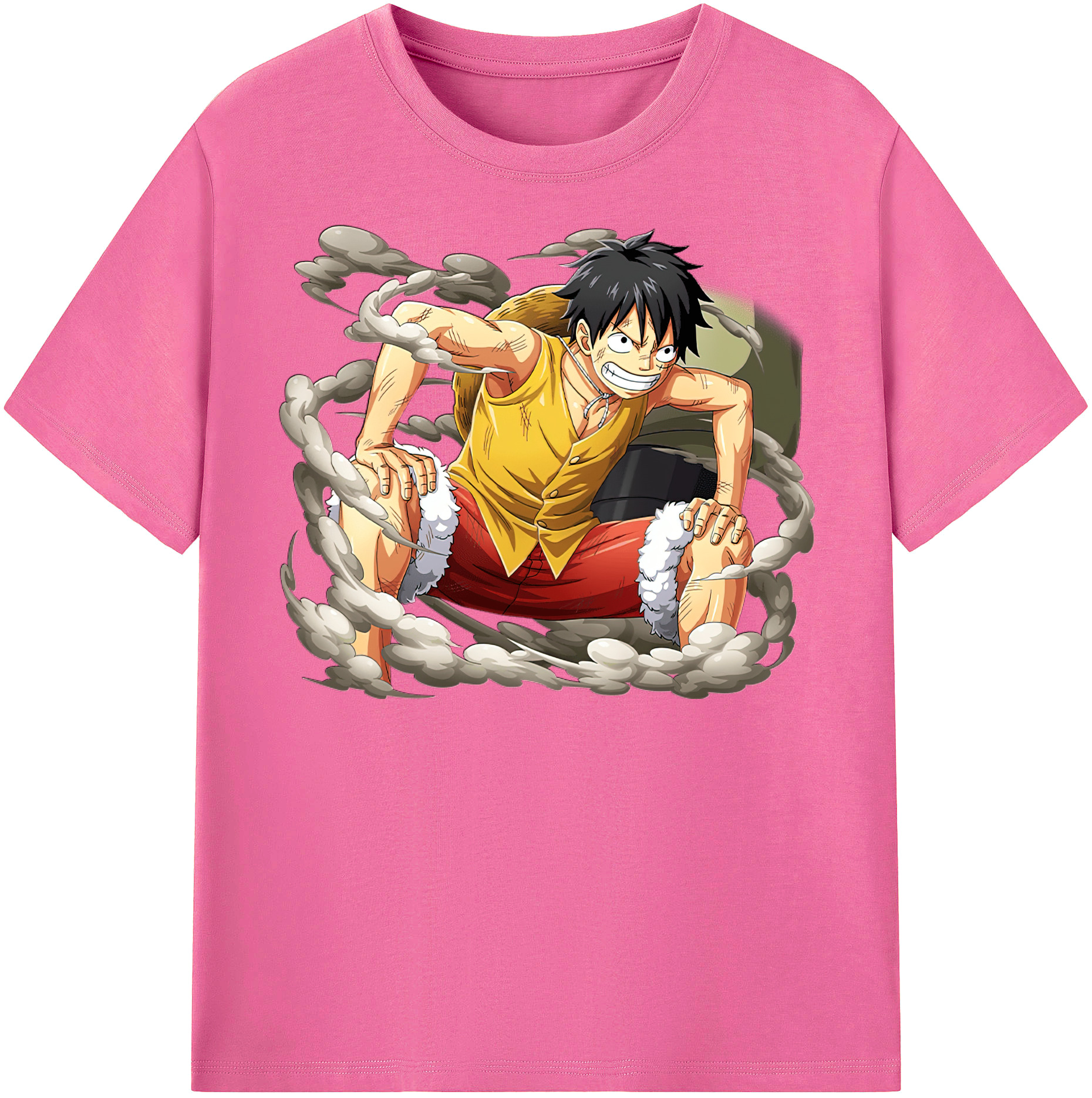 ワンピース モンキー・D・ルフィ ONE PIECE Monkey D. Luffy レディースカジュアルプリントTシャツ（綿100％）